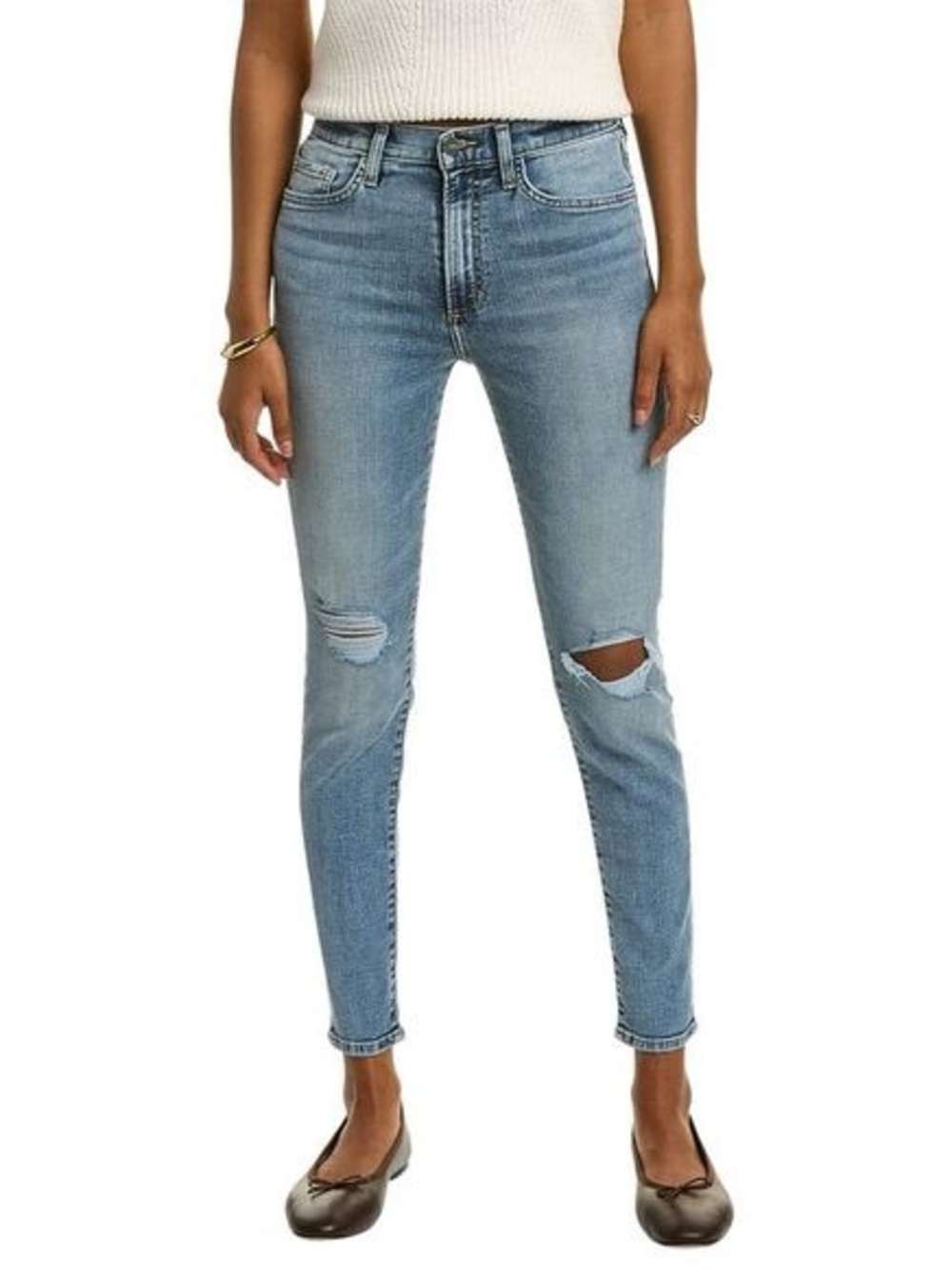 Joes frayed hem High-Rise Light Blue Distressed Skinny Jeans - Women